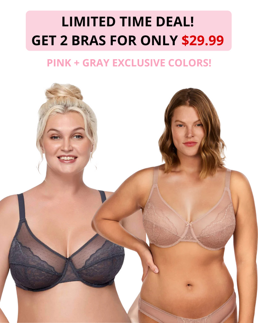 Breast Minimizer Bra pink and gray